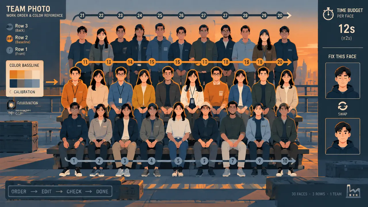 ai修图 合影实战：三十几人的团建照，先修谁后修谁