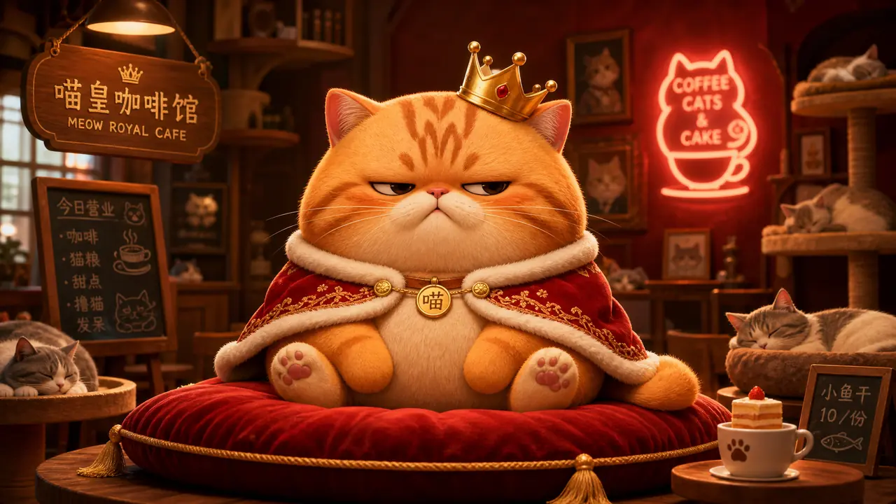 AI绘画大王怎么定稿？穿龙袍的胖橘猫改了二十六版