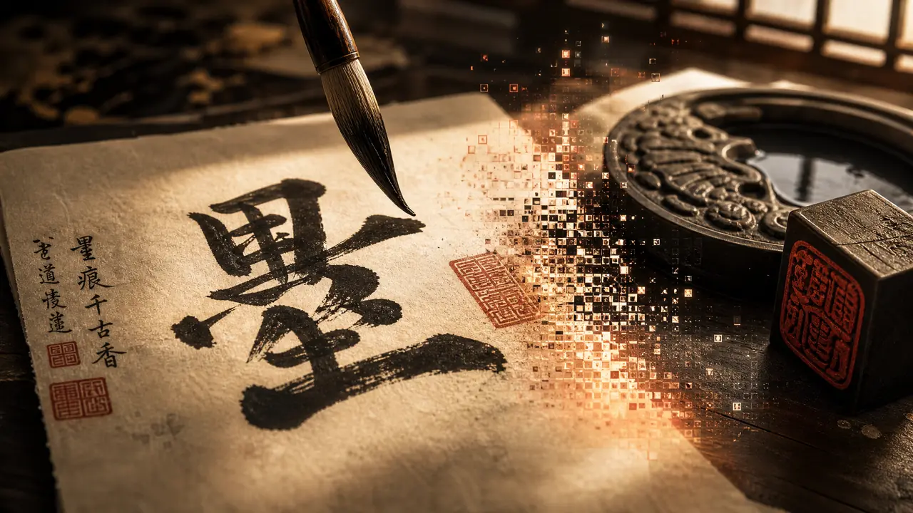 AI绘画写书法实测：笔锋、落款与假印章，离能挂还差几步
