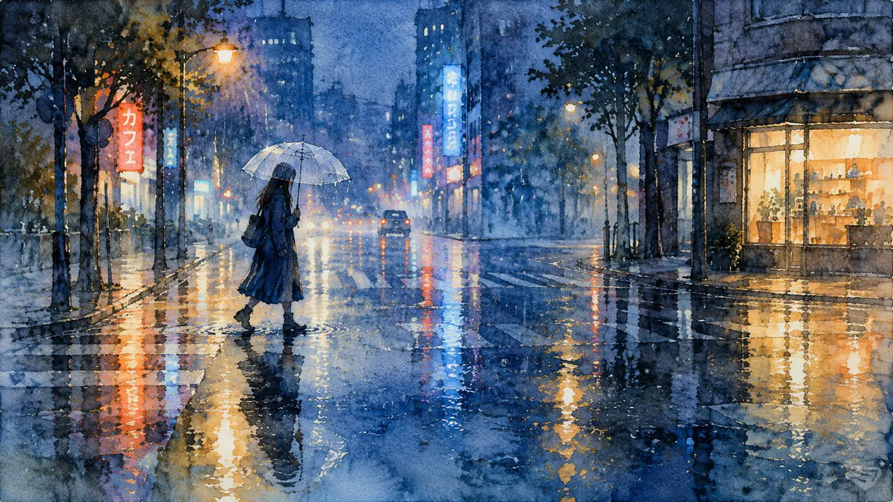 AI绘画下雨天场景怎么出氛围？提示词与翻车实录