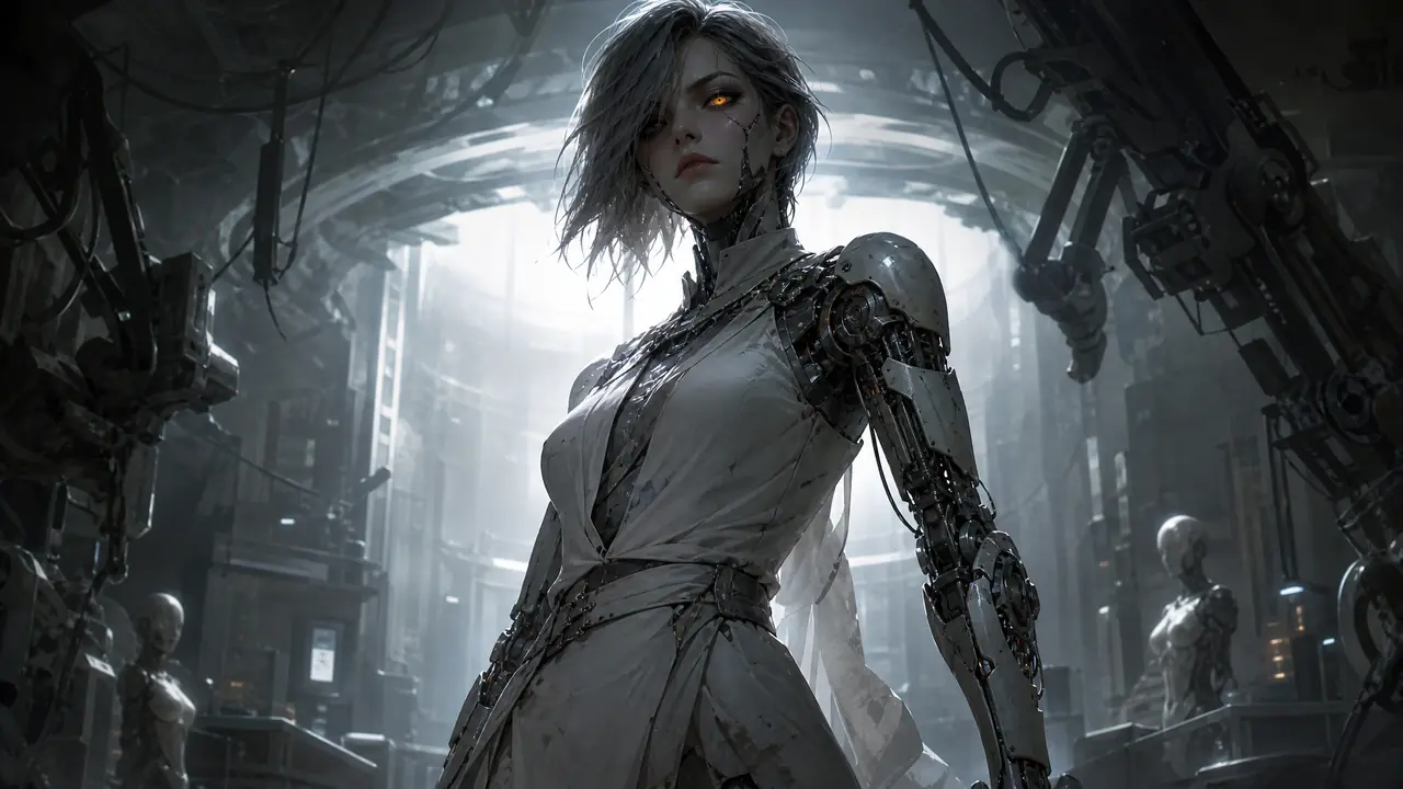 AI绘画机器人女孩怎么画不土？机甲感与少女感的配比