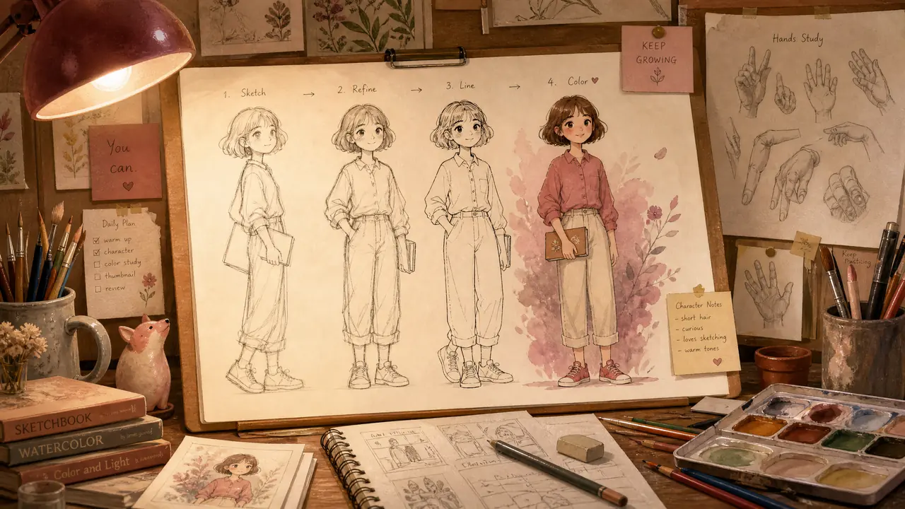 ai插画人物教程绘画全流程：脸、手、服装三道坎