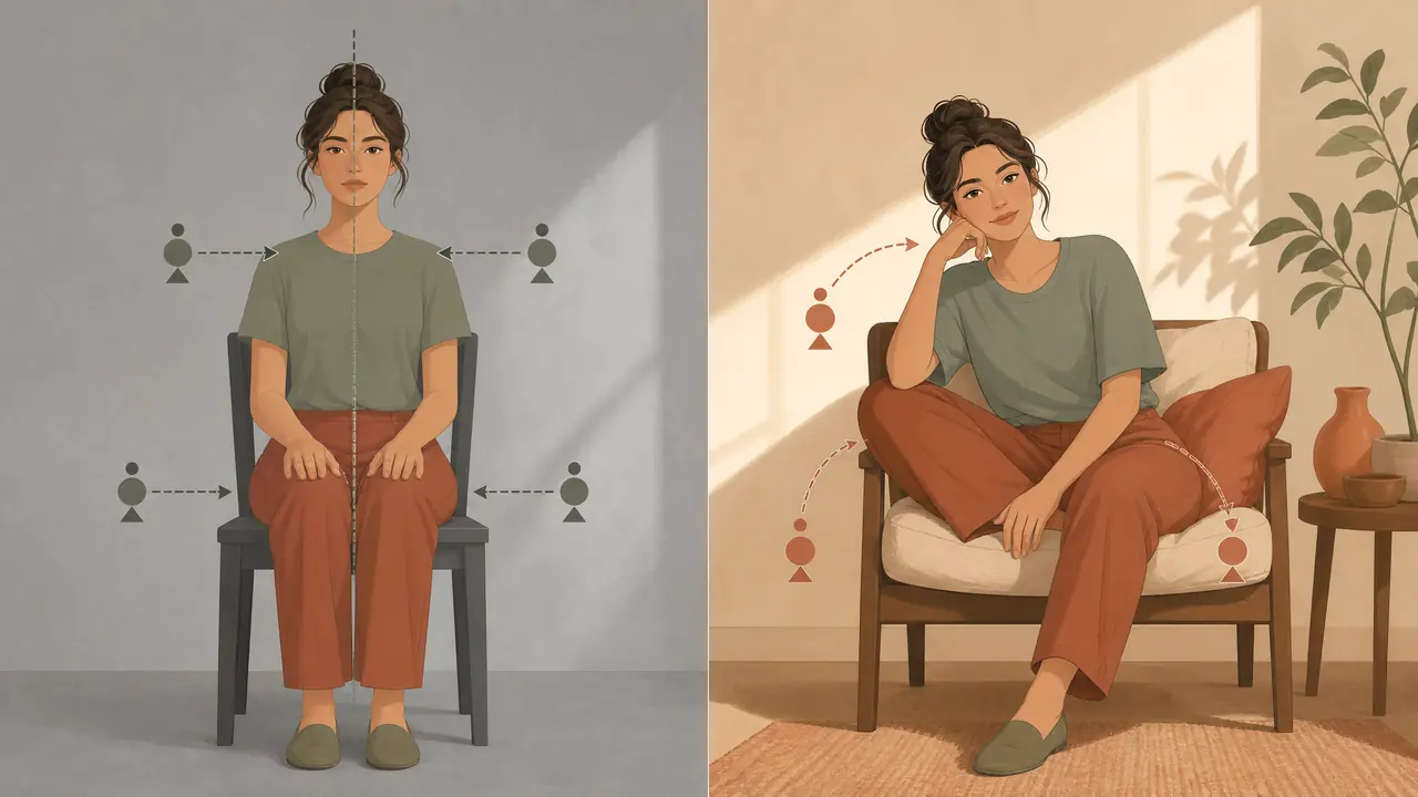 AI绘画坐姿关键词怎么用？姿态词加重心词的对照与翻车修法