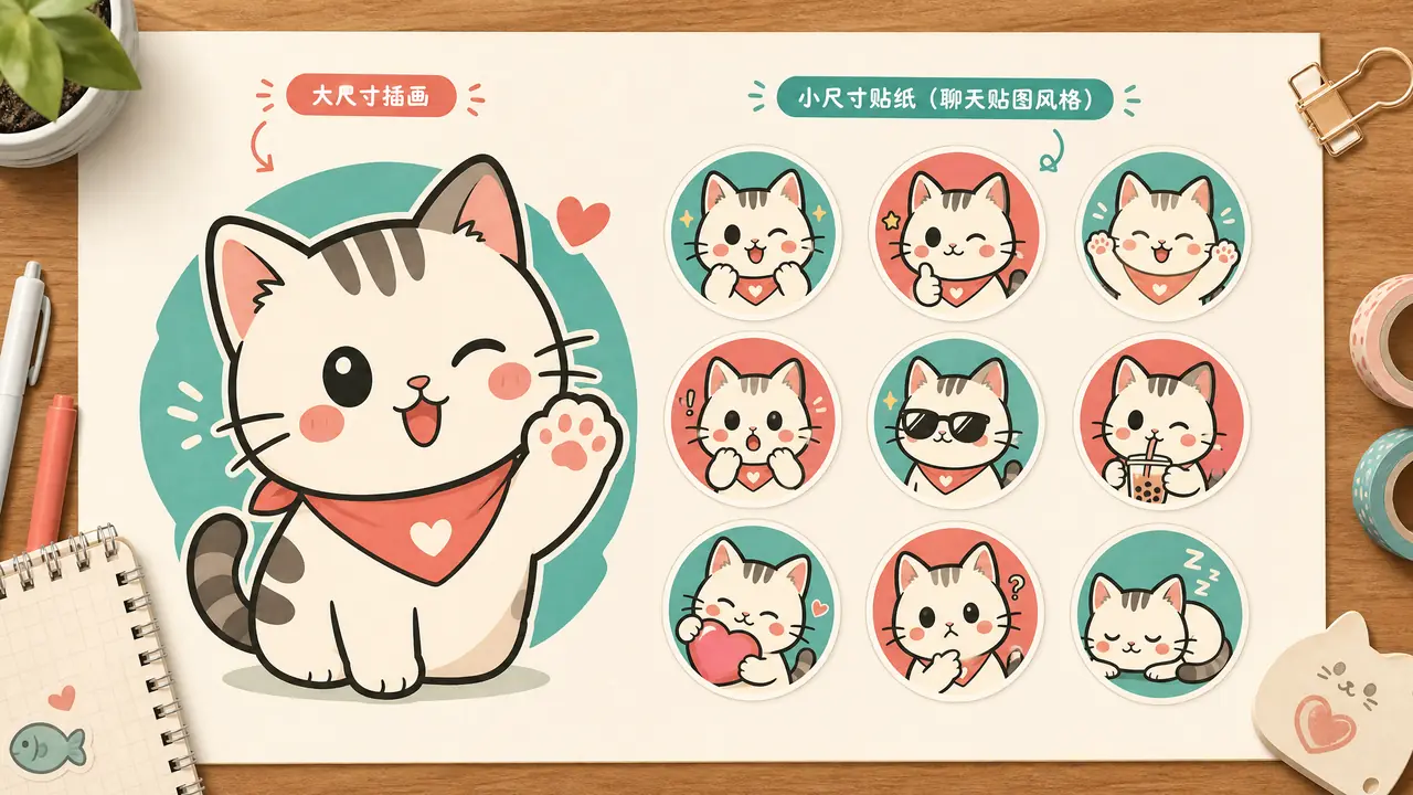 ai绘画小小绘画的门道：头像框与贴纸的小图讲究