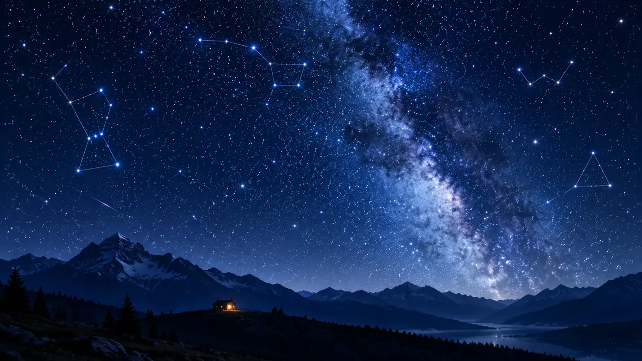 星斗AI绘画实测：满天星斗和星座连线怎么画才不假