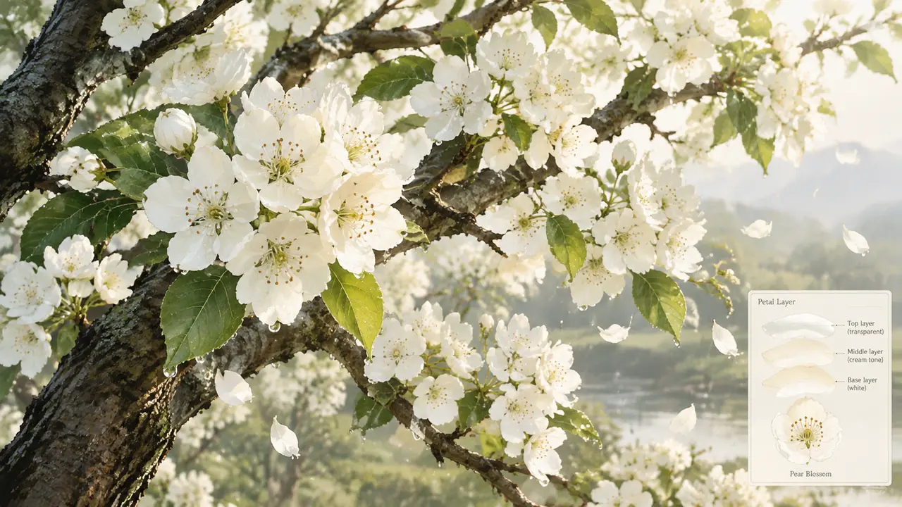AI绘画梨花实测：白色花瓣不惨白的三层出图法