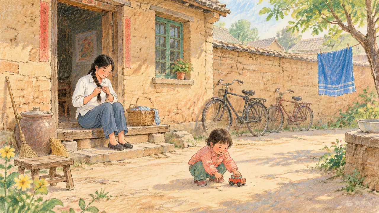 用ai童年绘画还原我妈的1985：三次翻车后摸出的门道