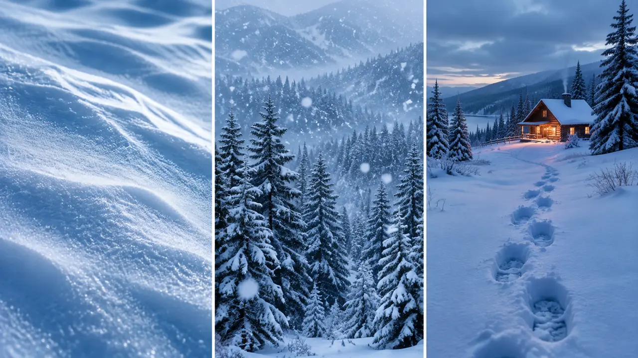 ai绘画大雪别糊成一团白：雪地质感、落雪层次、脚印痕迹分开调才出片