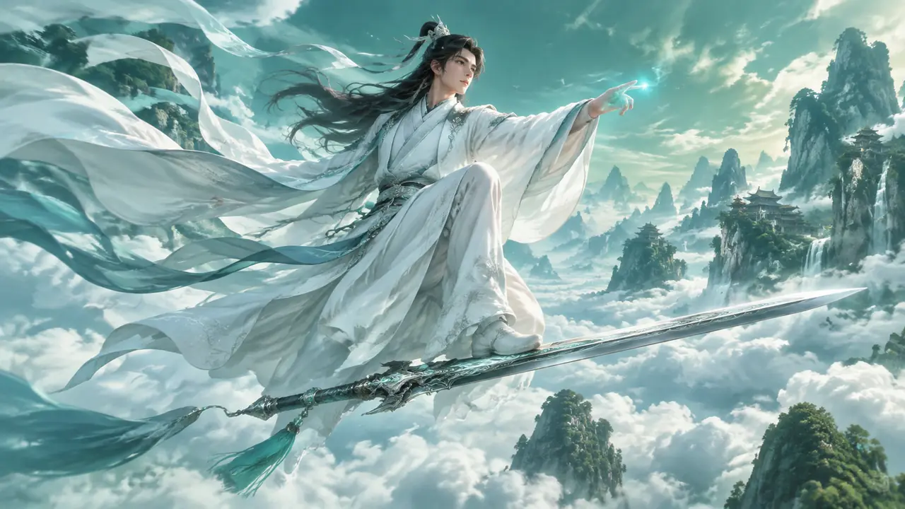 ai绘画修真者别画成玄幻战士：广袖、御剑、法诀光效的收放门道