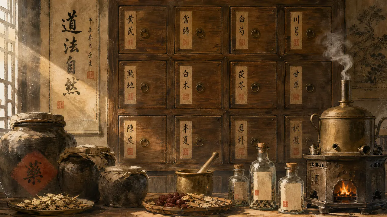 ai绘画药主题插画实操：中药铺、药炉、药草与玻璃药瓶标签一次讲清