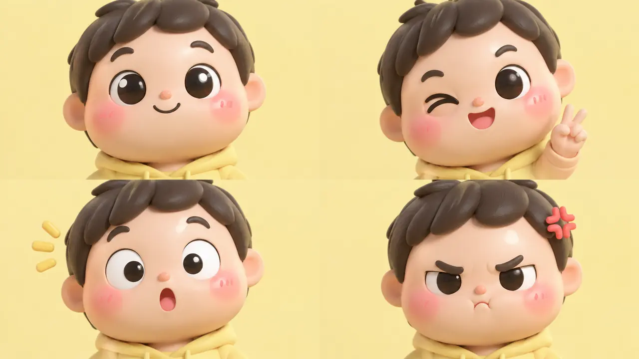 搜ai绘画emjio（emoji）别慌：3D质感emoji风头像教程，圆脸高光腮红一次到位