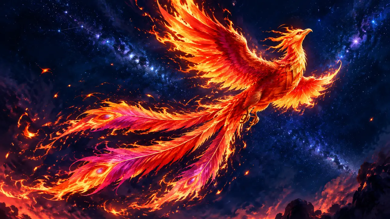 朱雀绘画ai出片指南：火羽流光、尾羽三段节奏与南方七宿星象背景的画法拆解