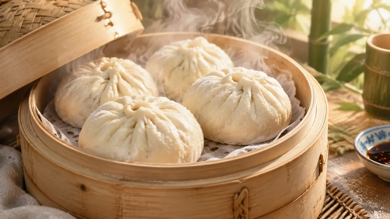 大包AI绘画怎么画才暄软？面皮气孔、褶子与蒸汽的提示词写法全拆给你看