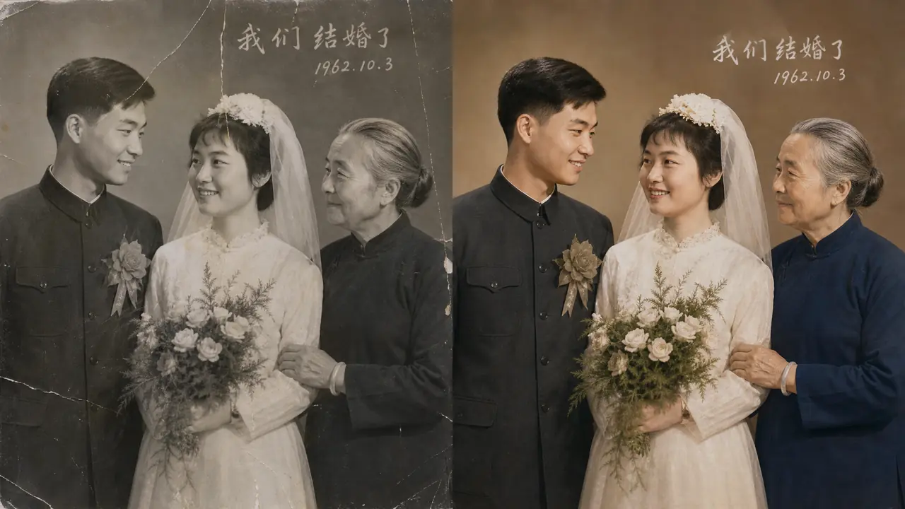 ai绘画奶奶肖像实操：黑白老照片翻新与彩色出图，验收标准是家人认不认