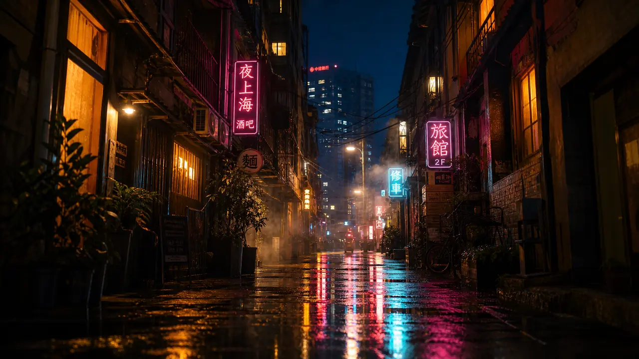 ai绘画夜景怎么才有层次？窗光、霓虹与天空压暗的三组写法