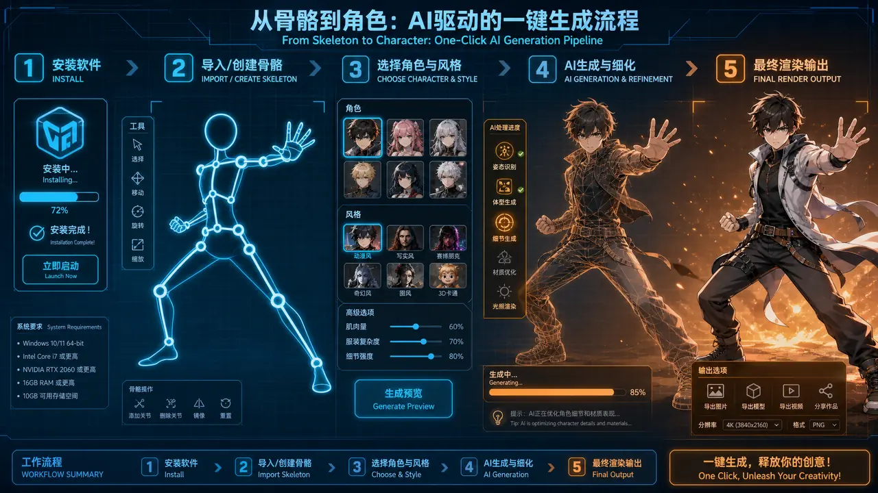 ai绘画op多指OpenPose？骨骼控姿势从装插件到出图的实测笔记