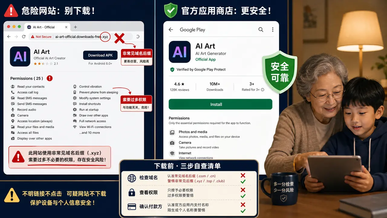 ai 绘画 链接别乱点：三分钟核对真假入口的土办法与止损清单