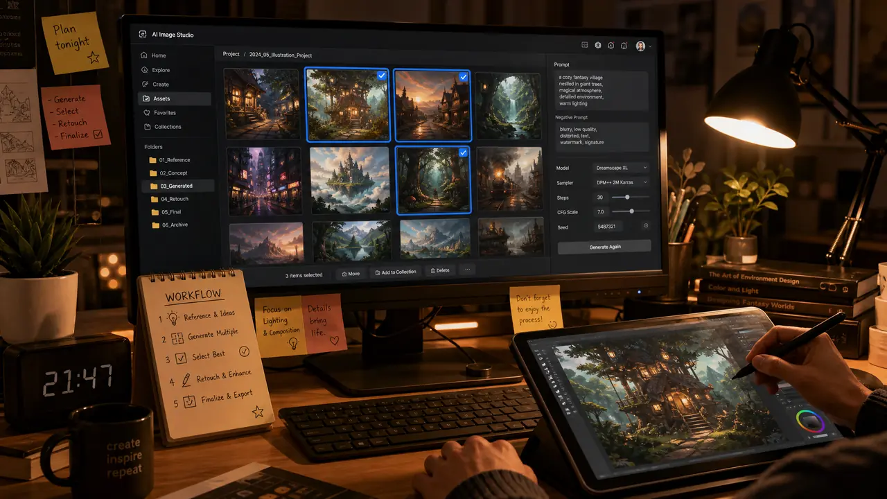 ai绘画完了之后干什么？选图、修瑕疵到导出发布的一条龙清单