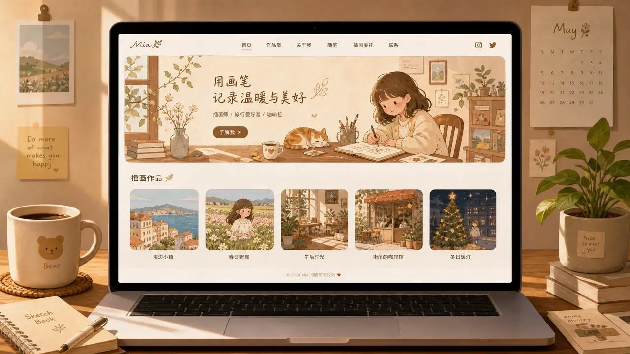 主页ai绘画改造记：一套配色让门面从零散变统一