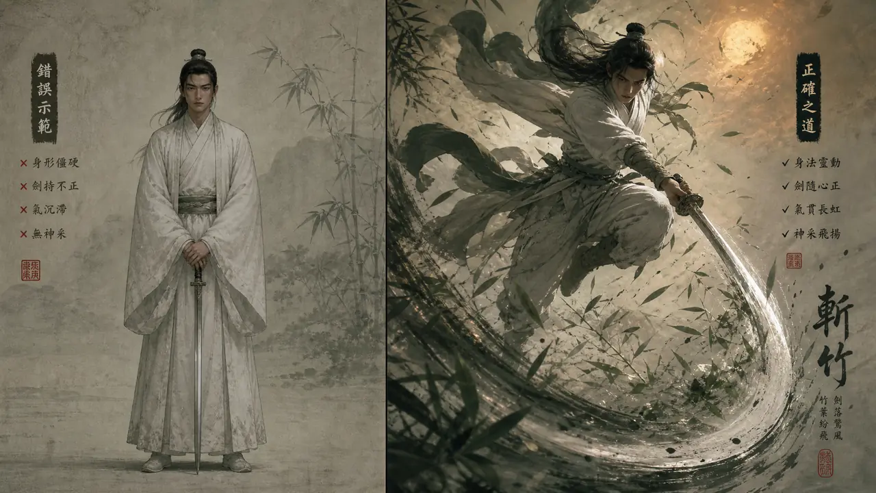 ai武侠绘画总画成摆拍？衣袂、兵器和动势的实测调法