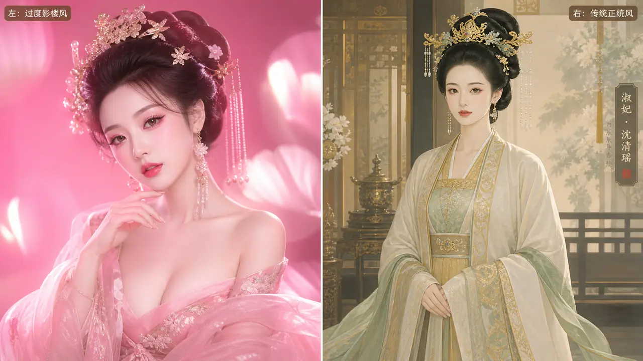 王妃ai绘画总画成影楼写真？步摇、大袖襦裙与仪态站姿的实测调法