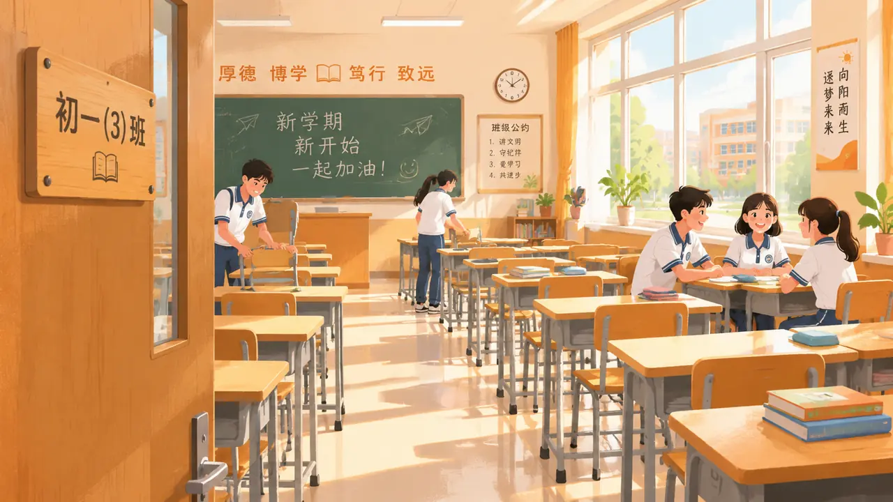 分班ai绘画怎么画出新学期教室？门牌、座位与破冰场景的实测调法