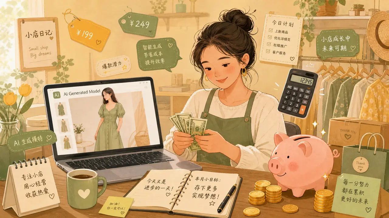 请不起模特ai出图能省多少？小卖家起步的成本明细账