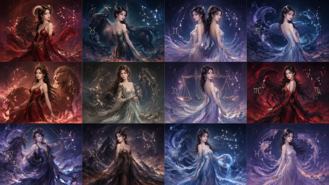 ai星座模特系列图怎么做？十二星座详情页的统一感打法