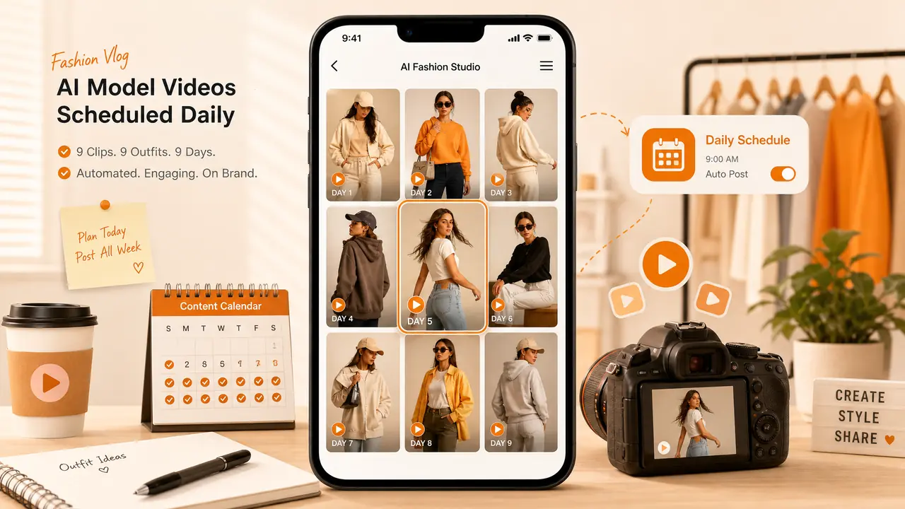 模特Ai vlog日更实测：一家新店账号冷启动的出片流程