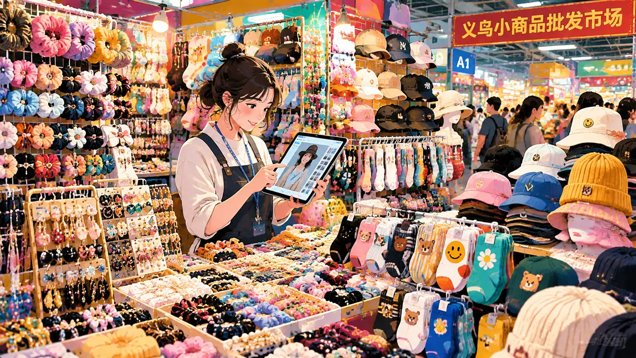 AI模特义乌卖家上手：饰品袜子帽子出图实测