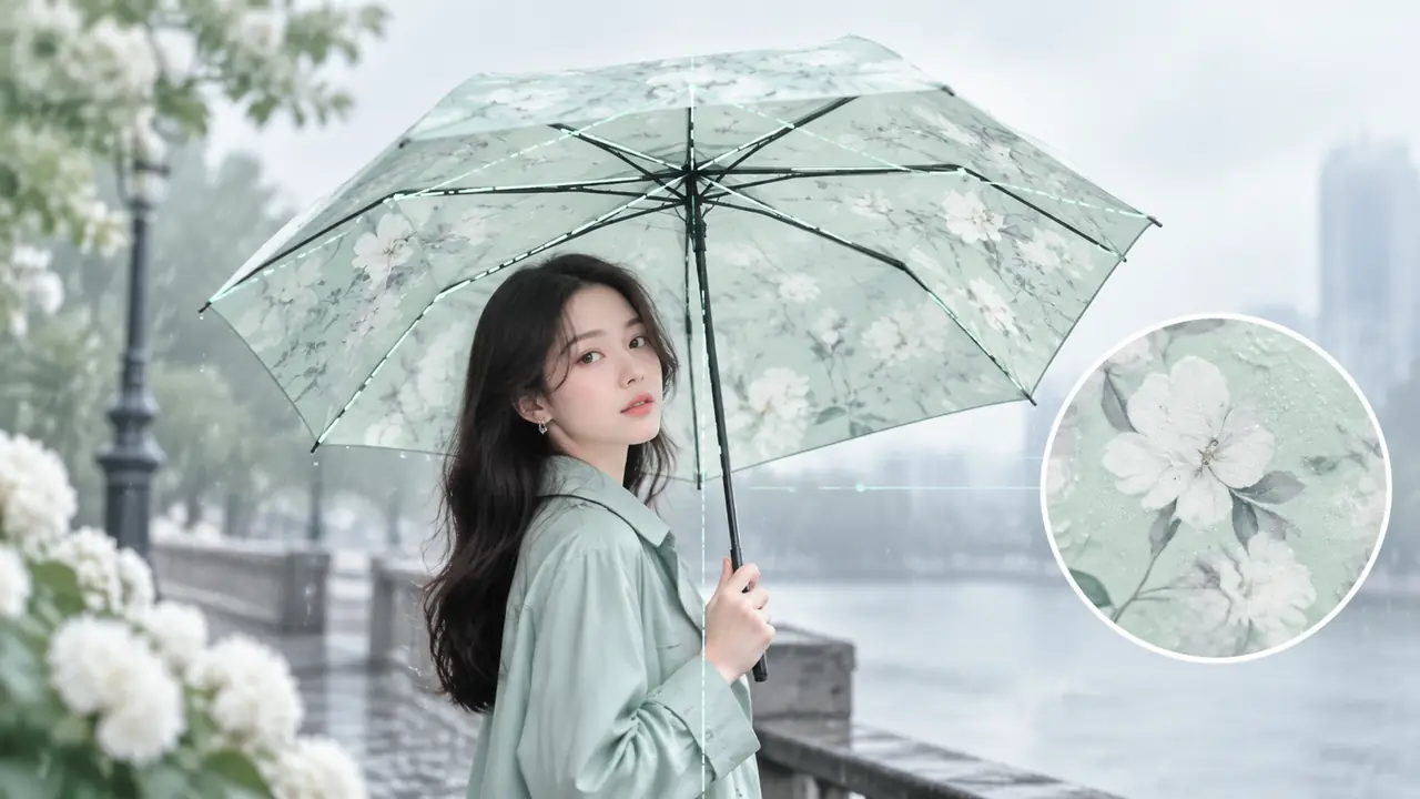 ai雨伞模特最怕什么？伞骨对称和伞面图案的保真实测
