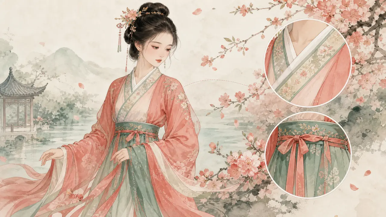 ai模特汉服图实操：交领齐胸的形制细节与出图调试记录