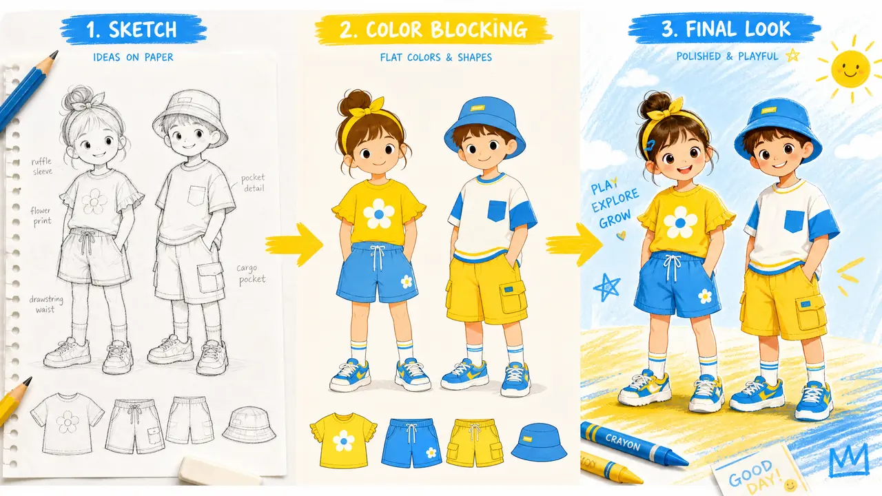 AI模特绘制插画风怎么做：童装lookbook从草图到交付
