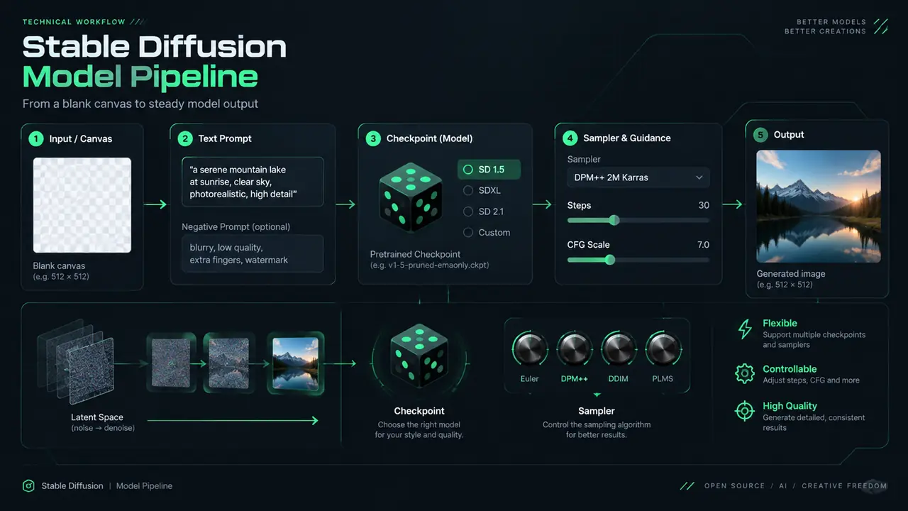 ai sd 模特出图工作流：从零到稳定产图的手记