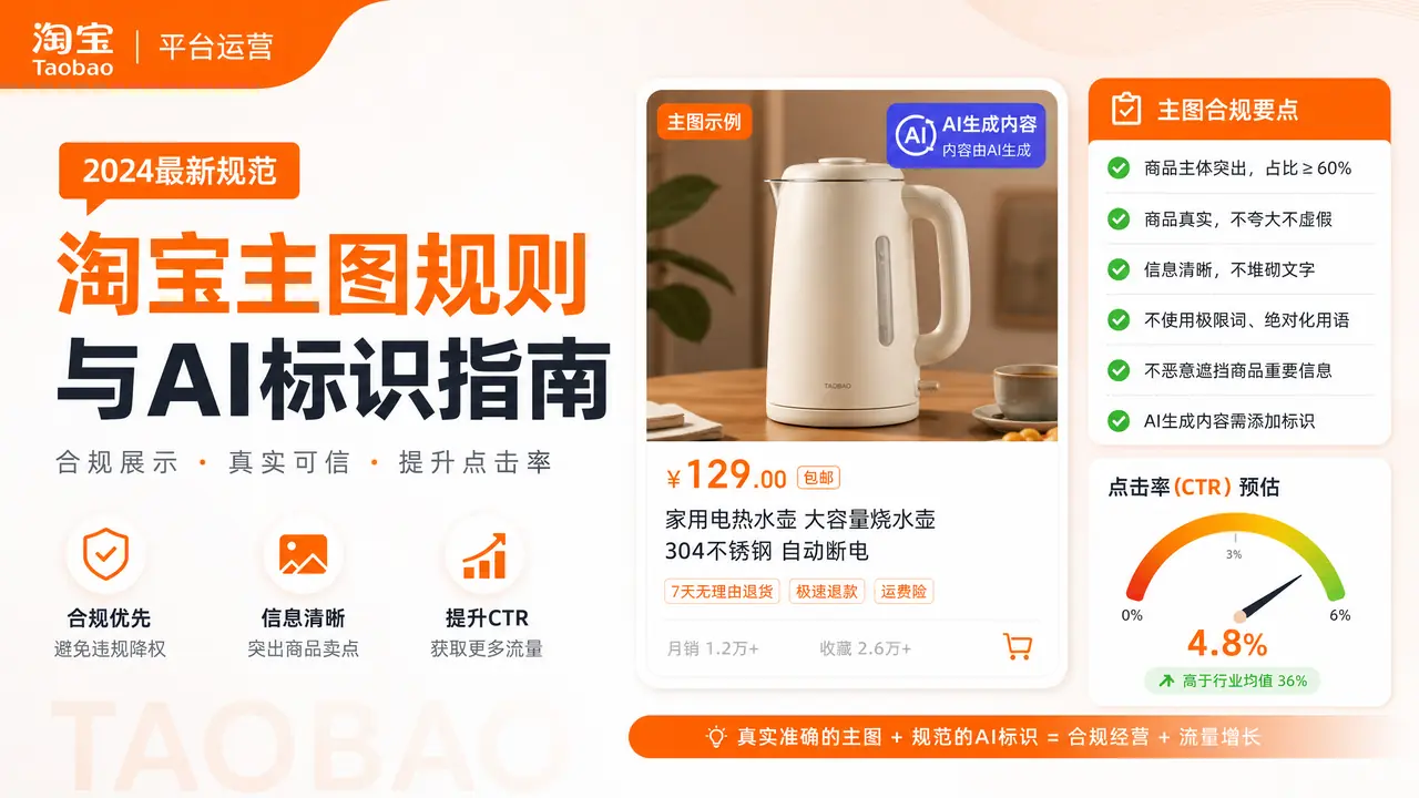 淘系ai模特上手记：主图规范、AI标注和点击率的三笔账