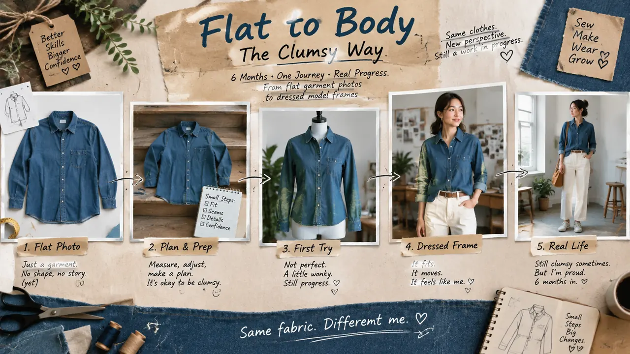 ai画服饰模特半年实测：平铺图变上身图的笨办法