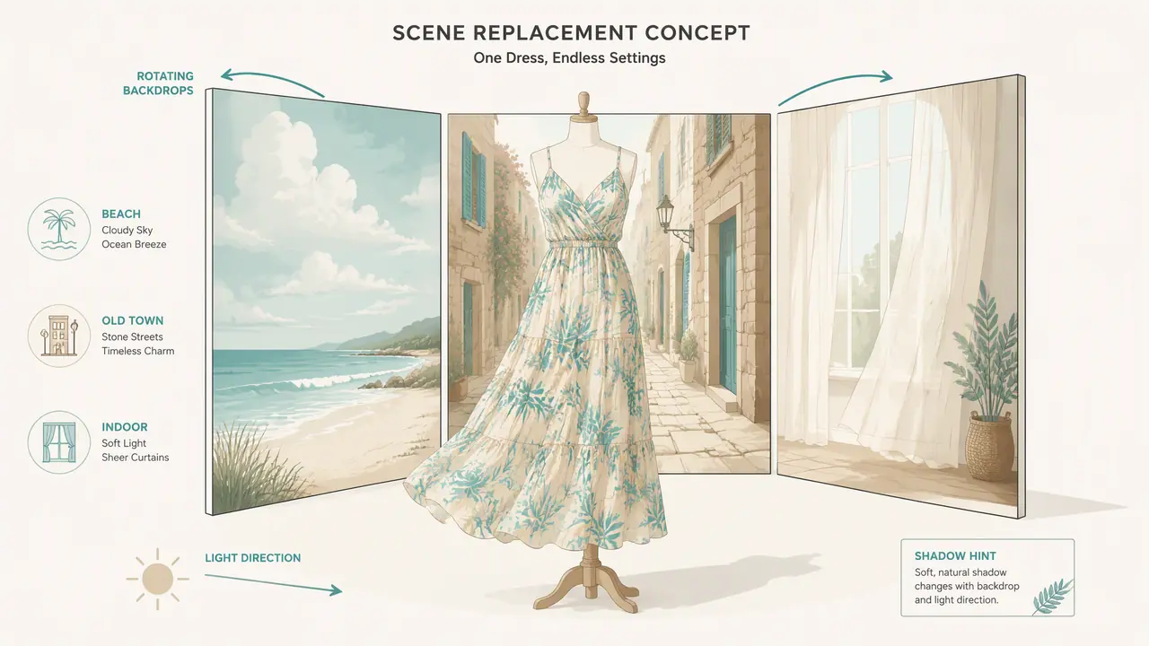 模特场景服装ai怎么换背景？场景与服装的搭配实测
