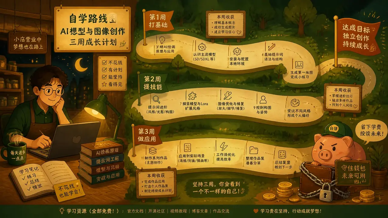 AI模特自学课程怎么走？实体店老板不报班的三周省钱路线与翻车记录