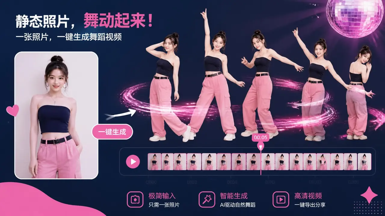 ai图片跳舞模特怎么弄？一张静态图让模特跳起来的图生视频实操