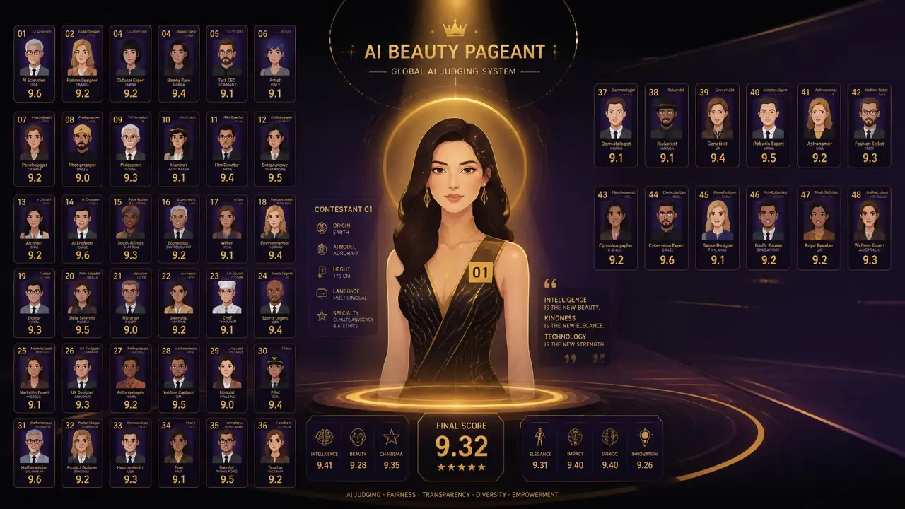 AI模特选美入围图拆了48张：评委打分逻辑与选美级出图调法