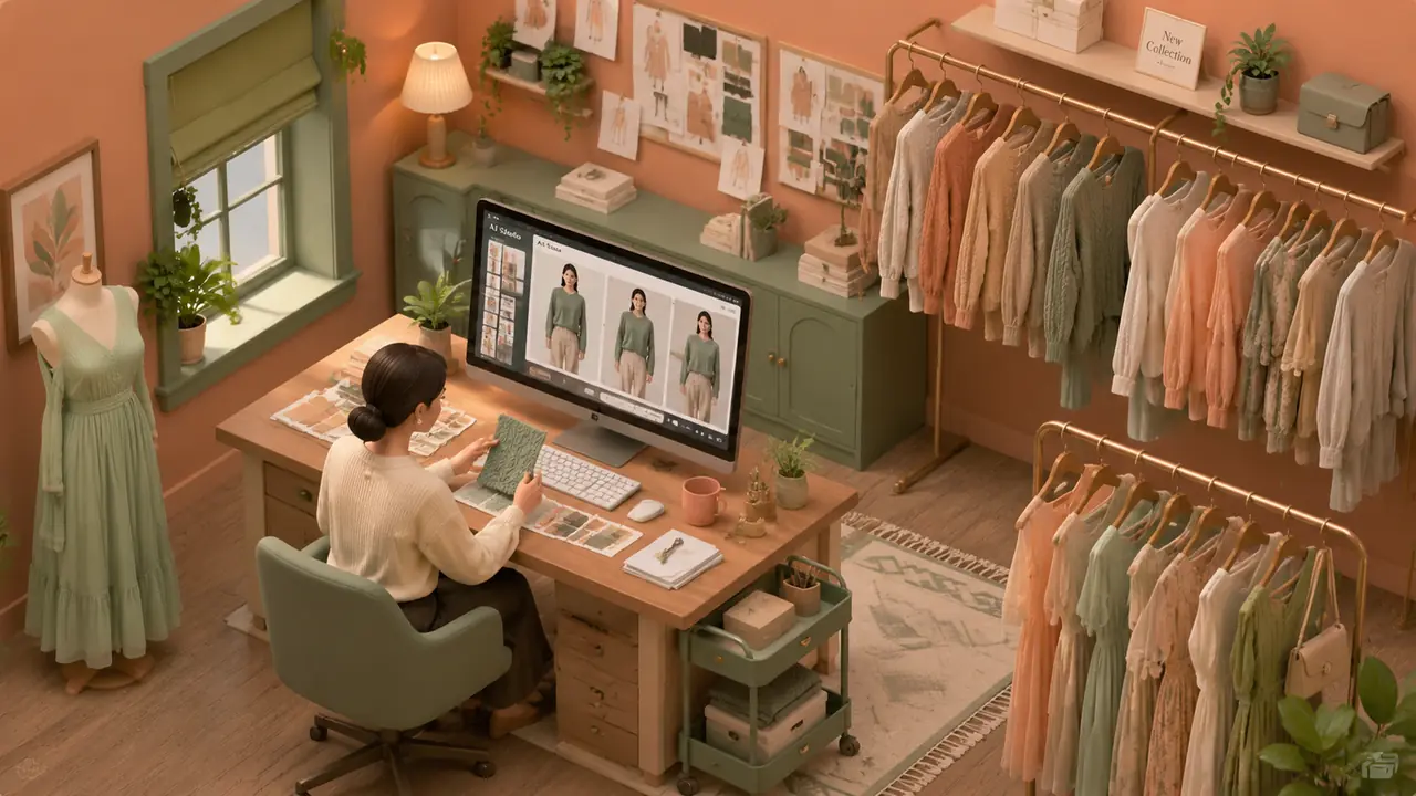 AI模特服饰展示怎么做才不假：一家女装店的实操记录