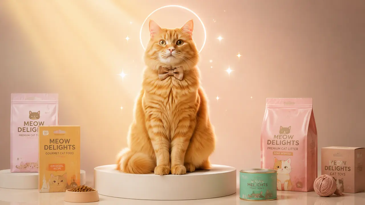 AI猫咪模特特效玩法：宠物用品图的猫主子这样出